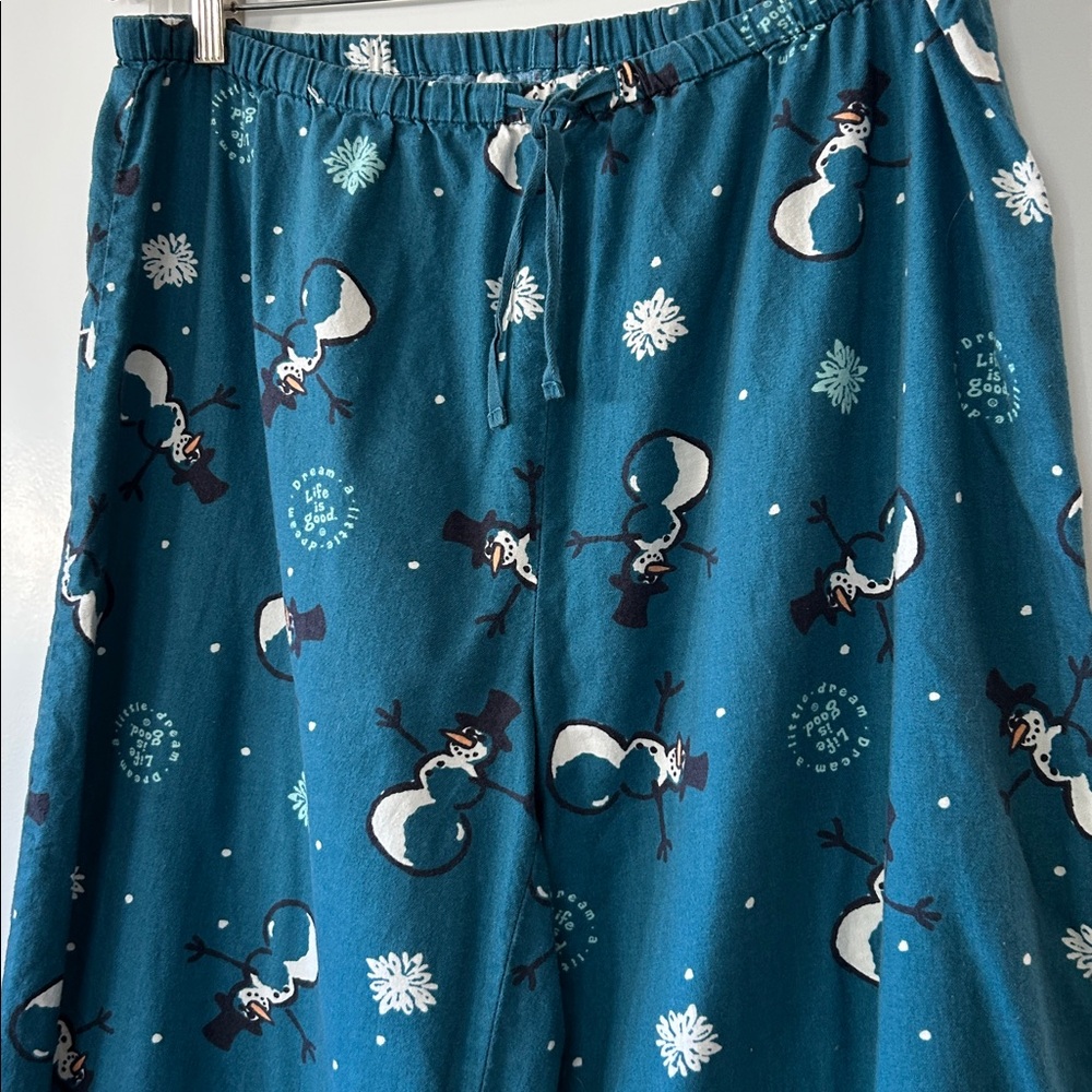Life is Good Men's Flannel Lounge/Sleep Pants Winter Theme Sz XXL w MEASUREMENTS